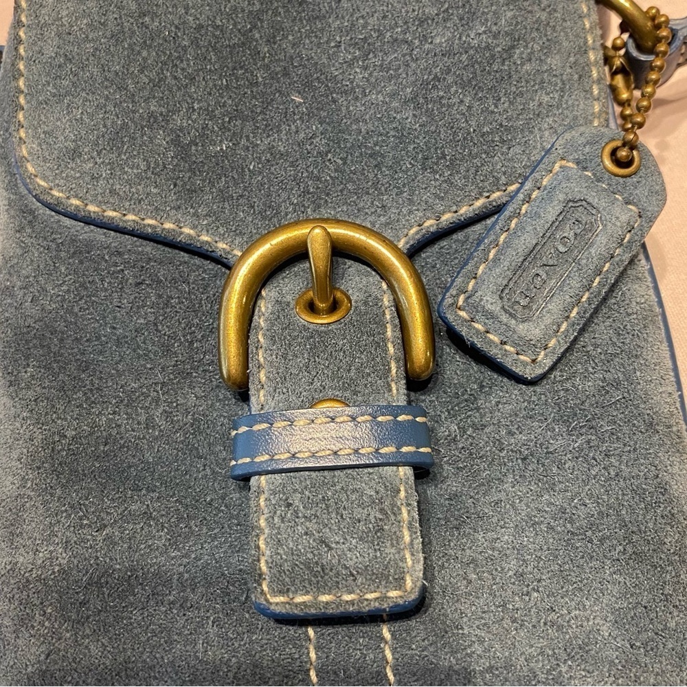 VINTAGE COACH SOHO MINI POUCH BUCKLE BAG SUEDE LEATHER W/HANGTAG STYLE #4332 GVC - Picture 3 of 10